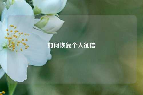 如何恢复个人征信